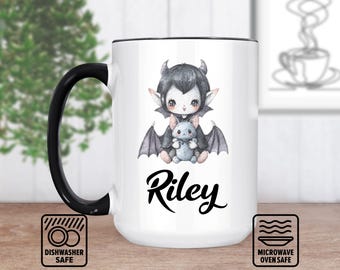 Vampire Mug With Custom Name - Personalized Mug For Halloween, Gothic Gift, Unique Vampire Lover's Coffee Mug, Spooky Decor, Vampire