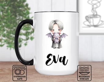 Taza de vampiro con diseño gótico / Taza personalizada para Halloween, Regalo de vampiro personalizado / Taza de café única de chupasangre / Artículos para beber espeluznantes