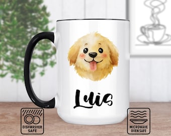 Golden Retriever Dog Mug - Custom Pet Lover Gift, Personalized Mug With Your Dog's Name, Unique Golden Retriever Coffee Mug For Dog