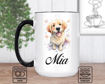 Golden Retriever Dog Mug - Custom Gift For Dog Lovers | Personalized Mug With Name | Unique Pet Owner Present | Golden Retriever