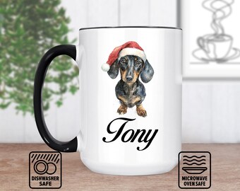Dachshund Mug Gift For Dog Lovers - Customizable With Name - Personalized Mug For Pet Owners - Unique Wiener Dog Coffee Tea Lover