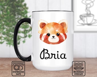 Taza con cabeza de panda rojo - Regalo personalizable para amantes de los animales / Taza personalizada con un adorable diseño de panda rojo / Taza única para café o té