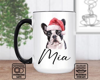 French Bulldog Mug With Custom Name - Personalized Mug For Dog Lovers, Unique Gift Idea, Cute Pet Illustration, Perfect For Coffee Or