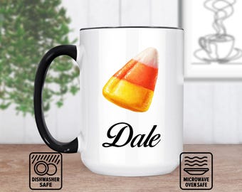 Candy Corn Mug For Halloween | Personalized Mug With Name | Fall Gift Idea | Custom Ceramic Coffee Mug | Spooky Season Home Decor