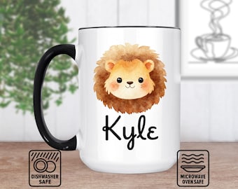 Of A Lion Head Mug - Custom Ceramic Gift, Personalized Mug For Coffee Lovers, Unique Animal Design, Perfect For Birthdays And Holidays
