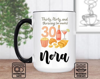 Happy 30Th Birthday Mug - Custom Gift For Her Or Him, Personalized Mug With Name & Date, Unique 30Th Birthday Keepsake, Coffee Lover