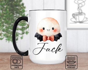 Tiny Vampire Mug With Custom Name - Personalized Mug For Gothic Lovers, Halloween Gift, Unique Vampire Decor, Spooky Coffee Mug, Gift