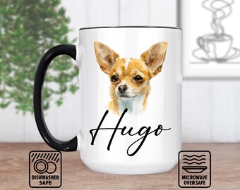 Chihuahua Head Portrait Mug - Custom Dog Art Gift, Personalized Mug For Pet Lovers, Unique Chihuahua Keepsake, Perfect For Dog Owners