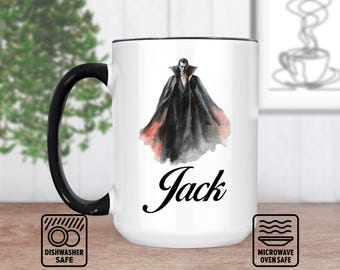 Vampire Mug With Custom Name - Personalized Mug For Gothic Lovers, Unique Halloween Gift, Spooky Coffee Mug, Vampire Fan Gift