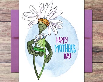 Daisy Mother's Day Card: Hand-Drawn Floral Illustration
