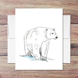 Winter Polar Bear Greeting Card - Christmas Card - Winter Birthday Card