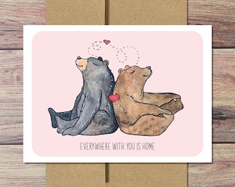 Bear Valentine's Day Card: Romantic Anniversary Greeting