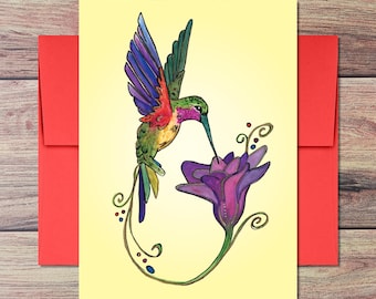 Hummingbird Greeting Card: Thinking of You, Bird Lover