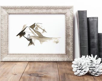 Fresno Nightcrawler Mountain Art Print: Cryptid Hiking Gift