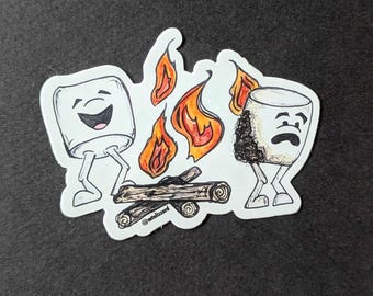 S'mores Vinyl Sticker: Funny Campfire Marshmallow, Colorado Decal