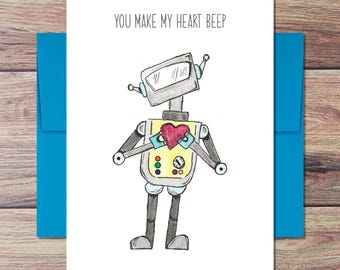 Robot Anniversary Card: Romantic Valentine's Day Greeting
