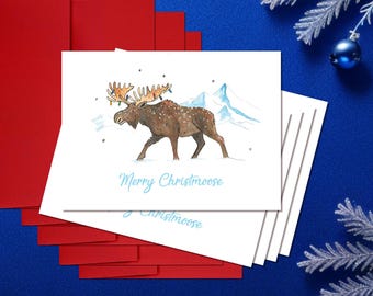 Christmas Card Pack: 5 Merry Christmoose Cards
