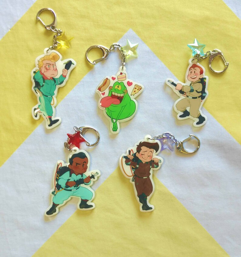 Ghostbusters Keychains Discontinued Epoxy Style Etsy