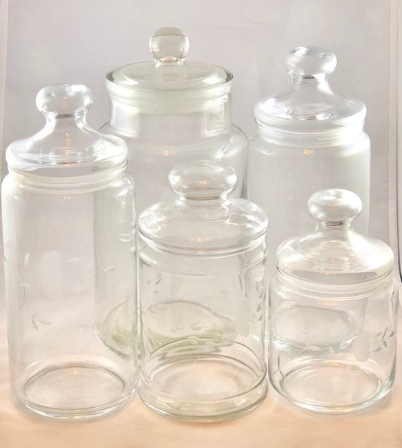 Decorative Canisters Set Of 5 Princess House Heritage Vtg Etsy