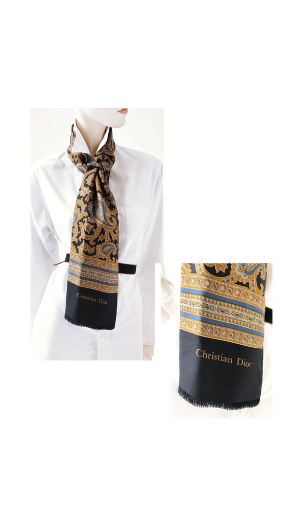 1980s Vintage DIOR scarf//Vintage scarf//Vintage D