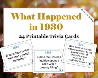 1937 Trivia Etsy
