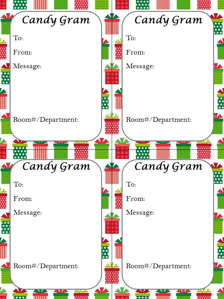 20 Candy Gram Cards Gift Tags Printable Valentines February 14 2025 ...