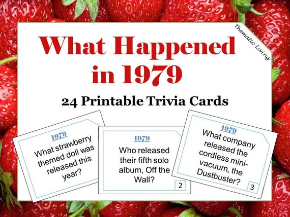42nd Birthday 1979 Trivia Cards Anniversary Games Etsy