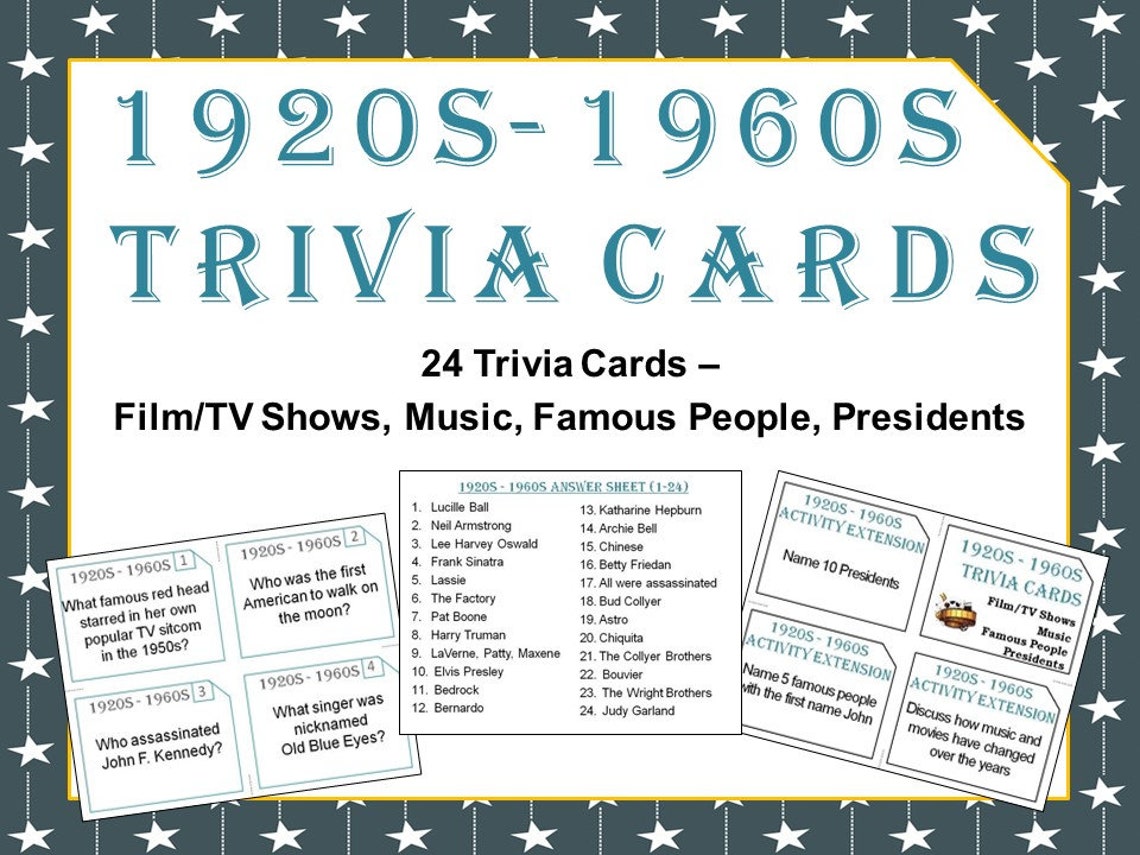 Decades Trivia Printable Printable Word Searches