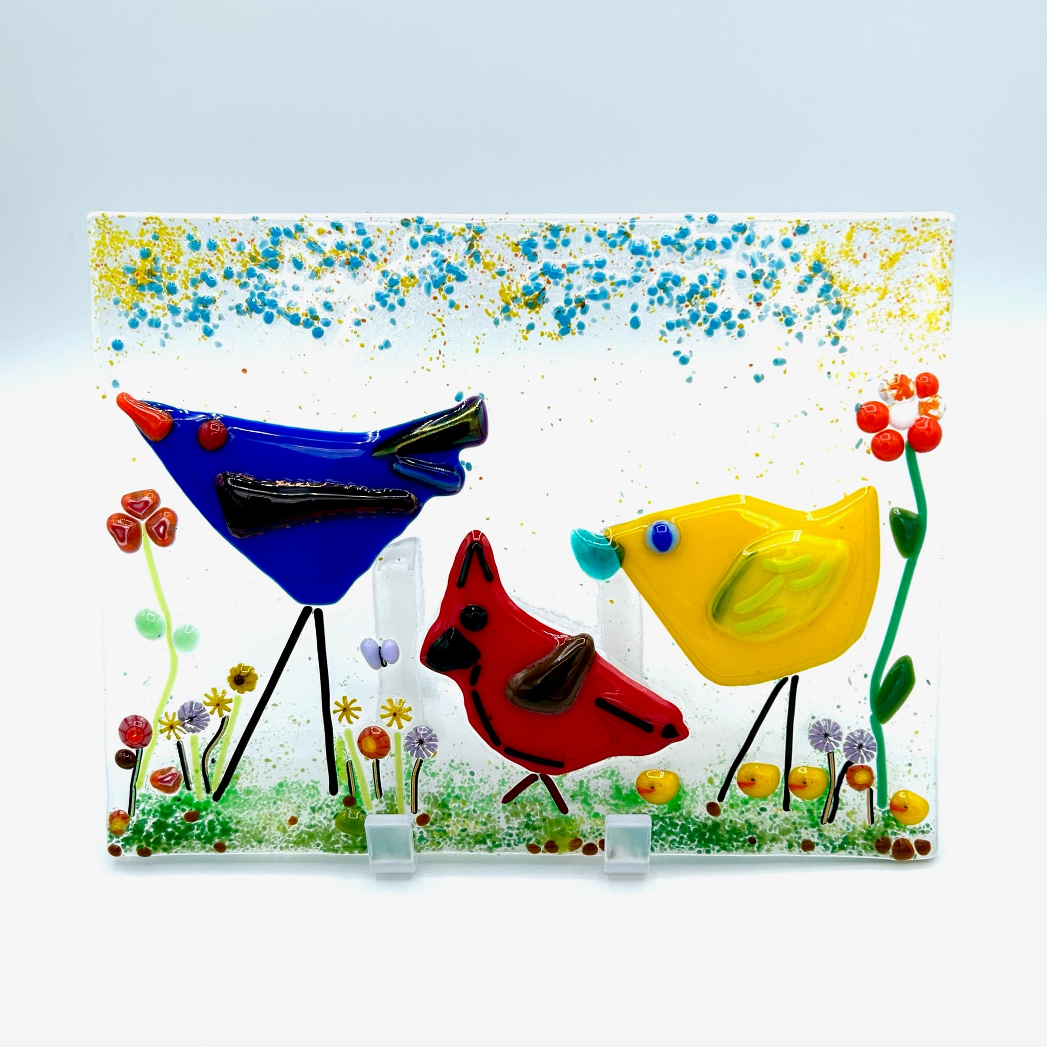 Fused Glass Birds Etsy