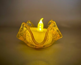 Sunshine votive in fused glass