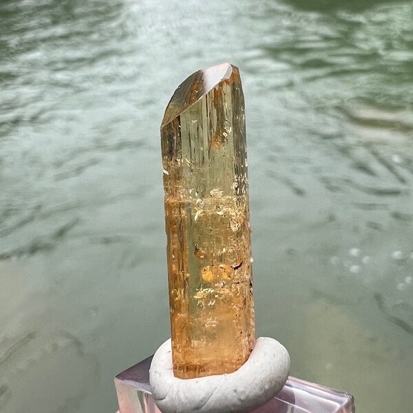 Super Bling Golden Imperial Topaz Crystal Clean Crisp Termination • 5.7 Grams • Rich Golden Topaz Karengarenge Village of Zambia, Africa