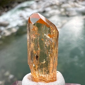 Flawless Golden Imperial Topaz Crystal Clean Crisp Termination • 3.2 Grams • Rich Golden Topaz From Karengarenge Village of Zambia, Africa