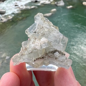 Blue Barite Fan Crystal w/ Pyrite Dusting From Morocco • 25 Grams • Moroccan Blue Baryte Crystal Cluster w/ Thick Fans Gemmy Barite Crystal