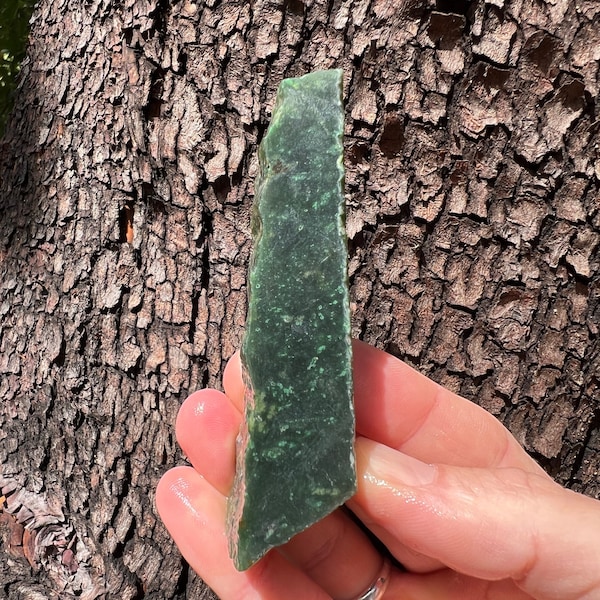 Raw Nephrite Jade Rough w/ Chromium Inclusions For Cabochon Jewelry Cab Lapidary Cutting Real Green Jade From British Columbia BC Canada