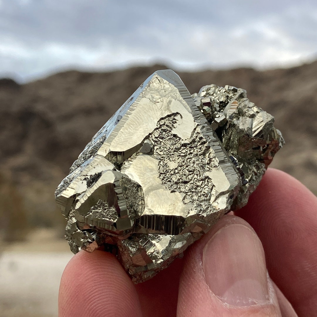 Glorious Large Octahedral Pyrite Crystal From Peru Double Terminated 