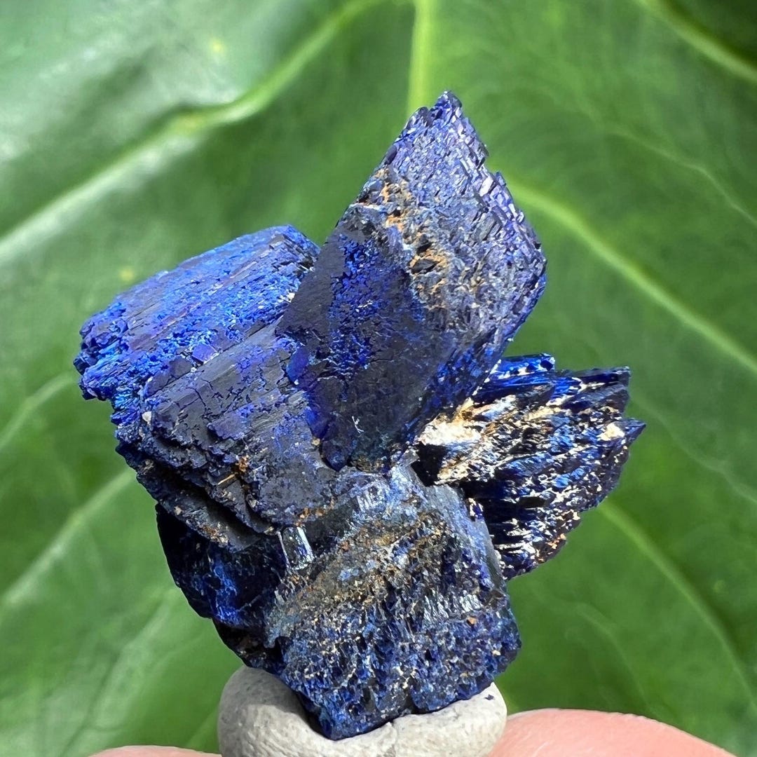 Bladed Blue Azurite Crystal From Touissit Morocco • 8 Grams Natural Raw ...