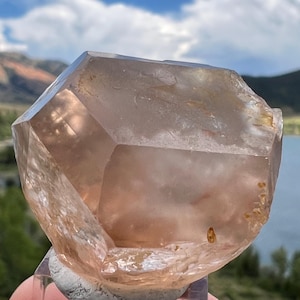 Larger Facet Quality Champagne Topaz Crystal w/ Excellent Termination • 41 Grams • Rich Color Topaz From Shigar Valley Himalayas of Pakistan