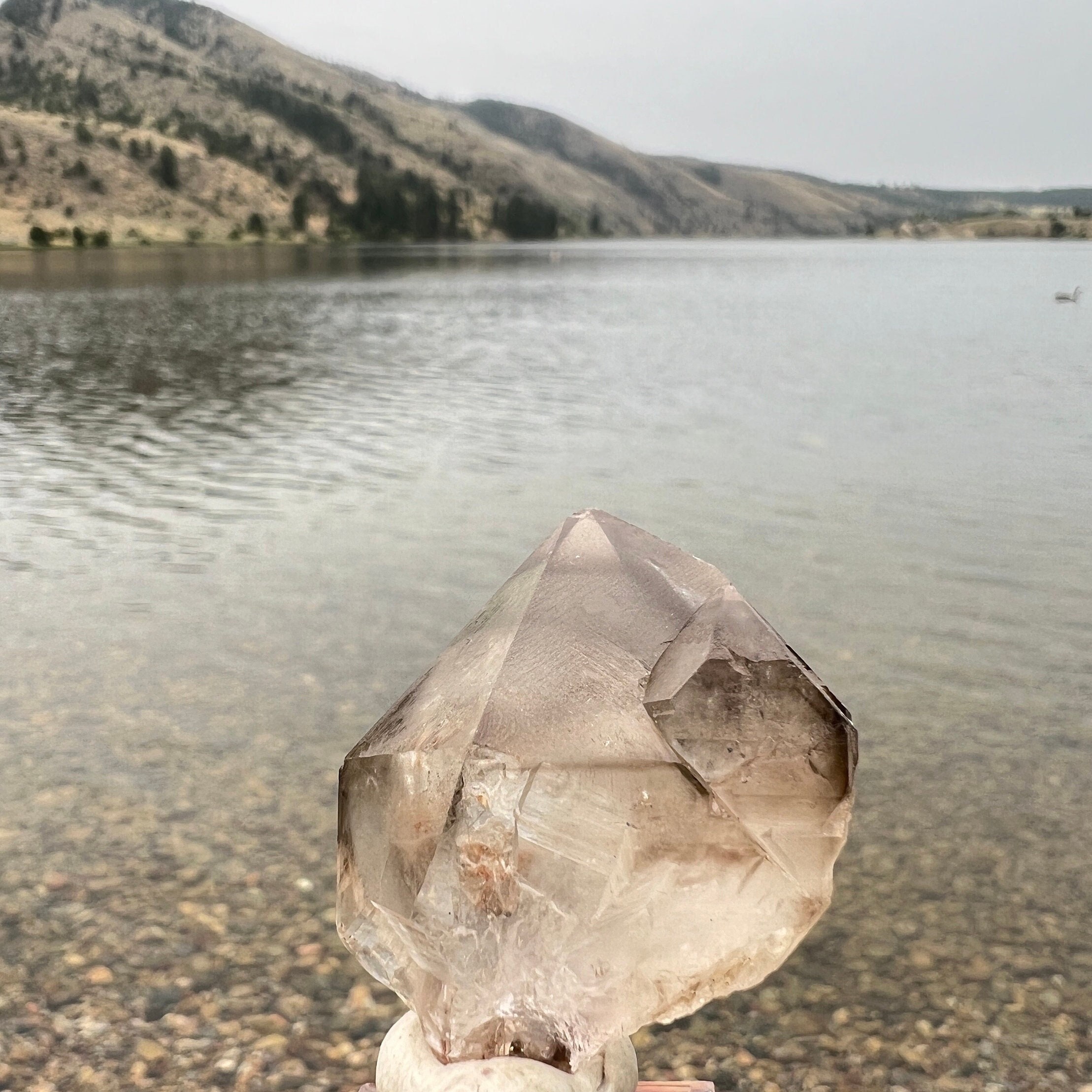Cutey Pie Natural Smoky Quartz Crystal with Baby Crystal Attached From Brazil • 30 Grams Smokey Quartz Reiki Tools Beautiful Raw Crystal