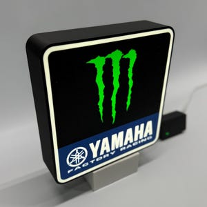 Yamaha Factory Racing LED garage sign 9 &quot; wide Wall shelf desk Decor gift art