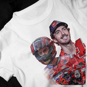 Francesco Bagnaia Ducati Lenovo Team Moto GP , DTF print in bella canvas black all size S M L XL