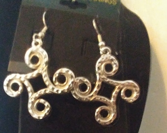 Zilveren Swirl Dangle Oorbellen