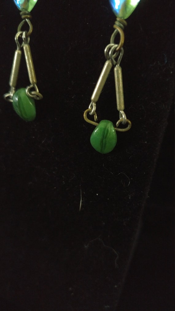 Handmade Triangle Dangle Earrings - image 2