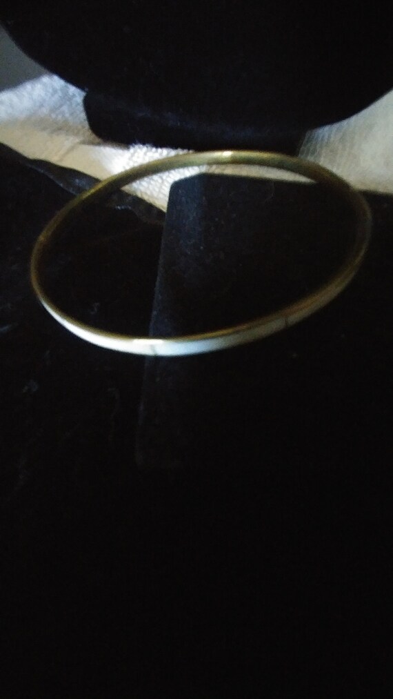 Small MOP/Shell Inlay Bangle Bracelet - image 2