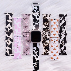 The Cow Collection Silicone Watch Band compatible with Apple Watch Fitbit Samsung Garmin