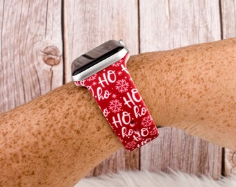 HoHoHo Red Silicone Watch Band compatible with Apple Watch