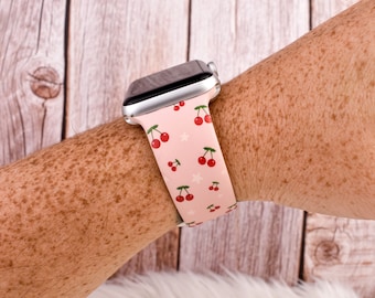 Cherry Silicone Watch Band compatible with Apple Watch Fitbit Samsung Garmin
