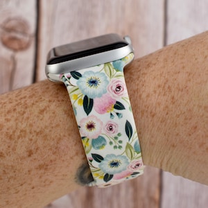 Spring Flowers Silicone Watch Band compatible with Apple Watch Fitbit Samsung Garmin