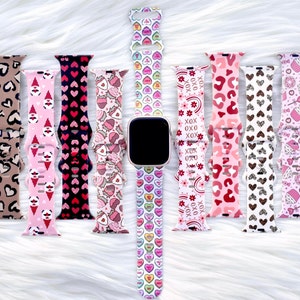Valentines Collection Silicone Watch Band compatible with Apple Watch Fitbit Samsung Garmin
