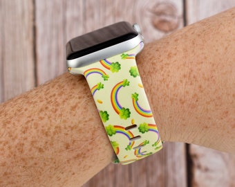 Rainbow Clover St. Pattys Silikon Uhrenband kompatibel mit Apple Watch