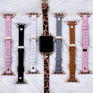 Slim Leather Watch Band for Apple Watch